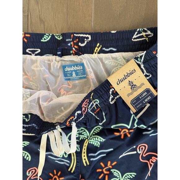 NWT Chubbies The Neon Lights Classic Swim Trunks Shortie 4 Inseam, XL - Picture 5 of 7